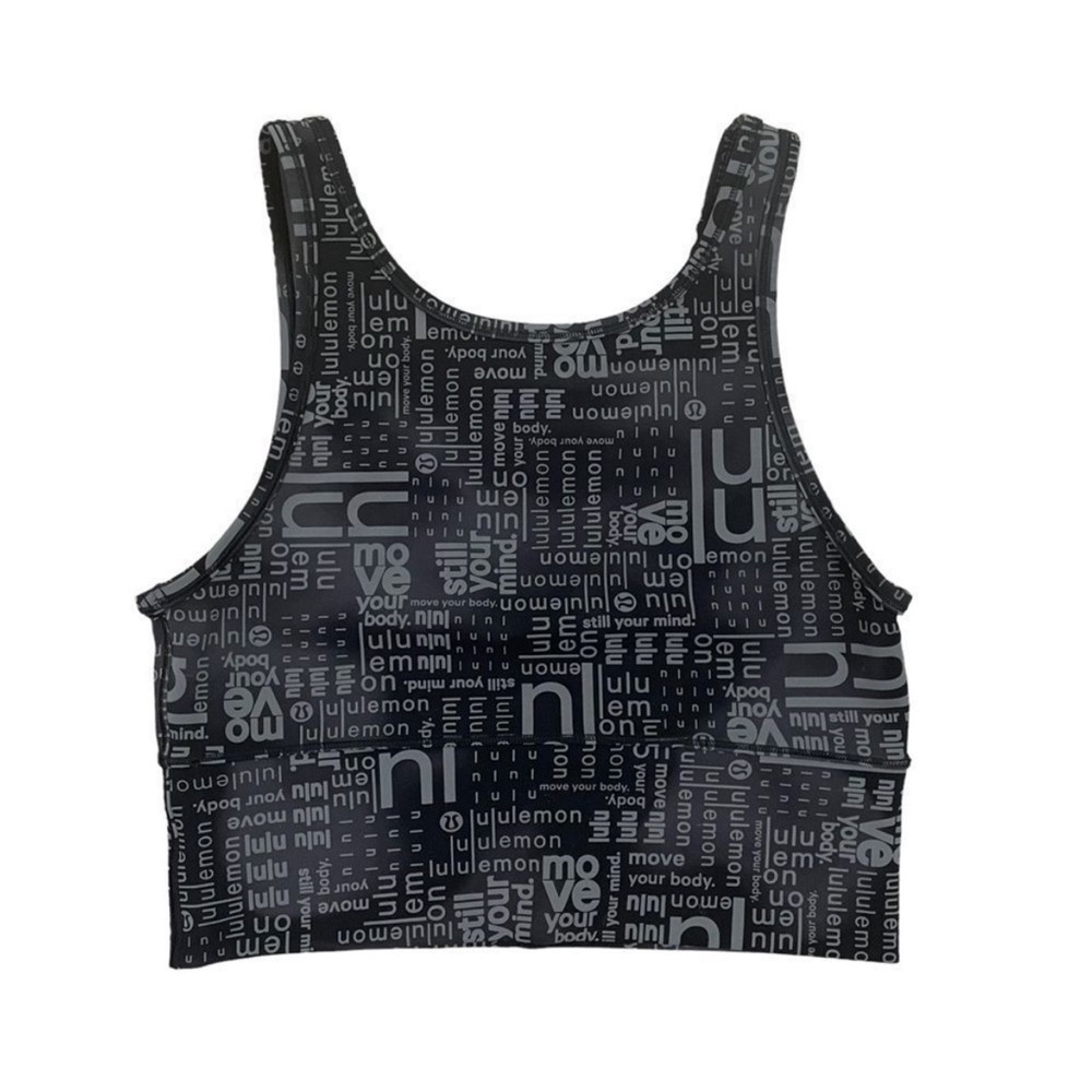 🆕 NWT Lululemon Power Pivot Everlux Tank Top *Motif Black & Grey - Size 4
